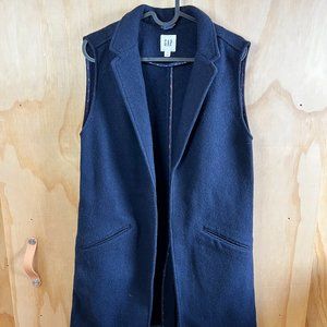 GAP Navy Blue Wool Long Vest - COZY